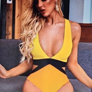 One piece colorblock swimsuit
